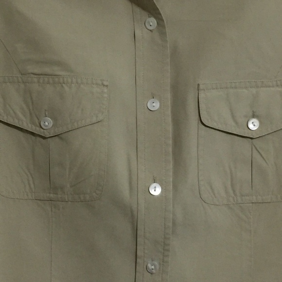 Ann Taylor Beige Blouse 100% Silk Sz 6 - Picture 2 of 4